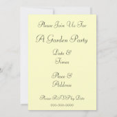 Geel en Roze Rozen Botanische Aangepaste Invitatie Kaart (Achterkant)