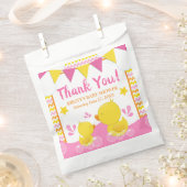Geel en Roze Rubber Ducky Polka Dot Baby shower Bedankzakje (Geknipt)