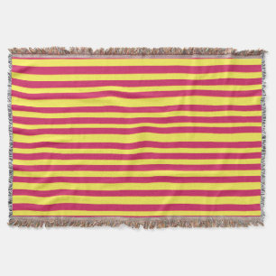 Geel en roze strips Summer Mood Throw Blanket Deken