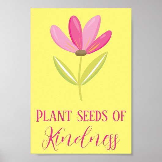 Geel en Roze zaad van Kindness Poster (Voorkant)