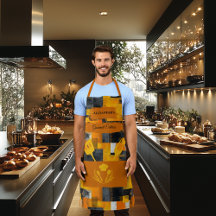 Geel en Sinaasappel Abstract - Modern Bold Kitchen