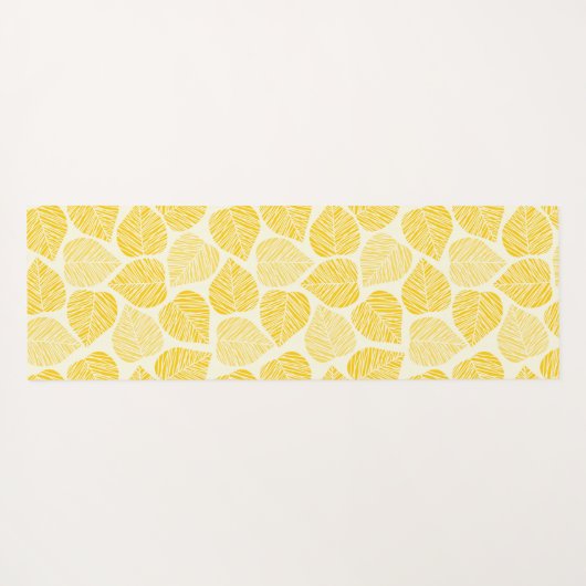 Geel en Taupe Leaf Natural Trendy Monogram Yogamat (Achterkant (horizontaal))