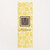 Geel en Taupe Leaf Natural Trendy Monogram Yogamat (Voorkant)