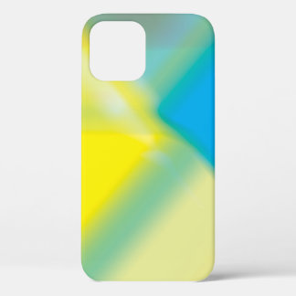 Geel en Turquoise Blue Abstract Glow 12 iPhone 12 Hoesje
