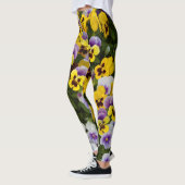 Geel en Violet Pansies Leggings (Links)