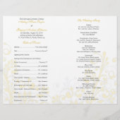 Geel en wit Abstract Floral Wedding Programme (Achterkant)