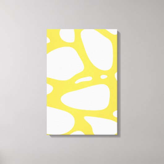 Geel en wit abstract kunst canvas print (Voorkant)