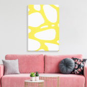 Geel en wit abstract kunst canvas print (Insitu (Woonkamer))