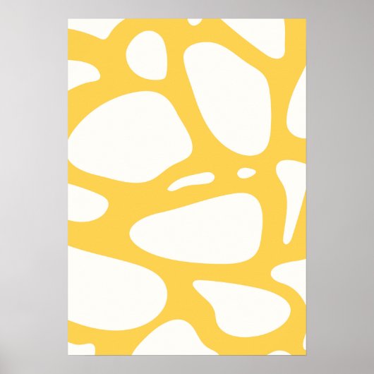 Geel en wit abstract zomerposter poster (Voorkant)