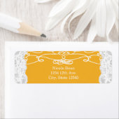 Geel en wit Adresetiket Elegant Wedding Etiket (Insitu)