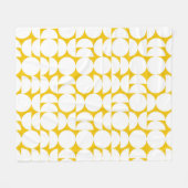 Geel en wit Bauhaus cirkels Fleece Deken (Voorkant (Horizontaal))