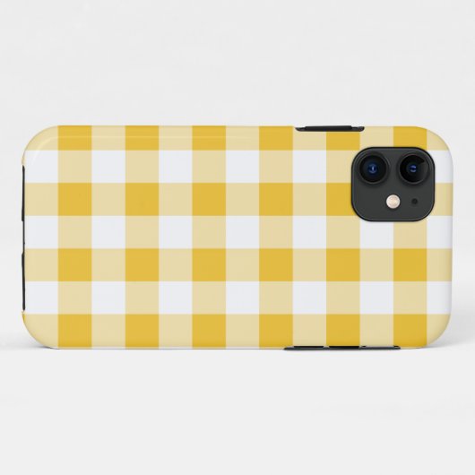 Geel en wit Buffalo Plaid Patroon Case-Mate iPhone Case (Achterkant (horizontaal))
