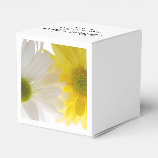 Geel en wit Daisies Wedding Bedankdoosjes (Achterkant)
