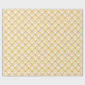 Geel en wit decopatroon voor gouden kunst cadeaupapier (Vlak)