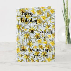 Geel en wit Frangipani-bloemen Kaart