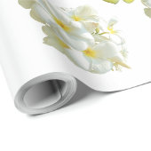 Geel en wit Frangipani Matte Wrapping papier (Rol Hoek)