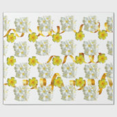 Geel en wit Frangipani Matte Wrapping papier (Vlak)