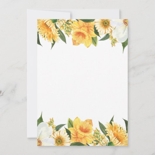 Geel en wit | Funeral Memorial Kaart (Achterkant)