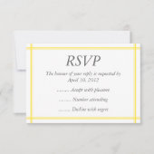 Geel en wit gebeurtenisantwoord, RSVP- of responsk RSVP Kaartje (Voorkant)