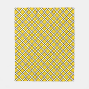 Geel en wit gevlochten patroon fleece deken