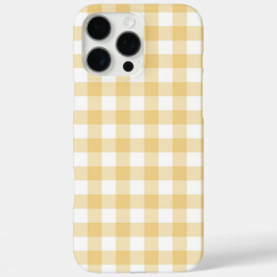 Geel en wit Gingham Check iPhone 16 Pro Max Hoesje