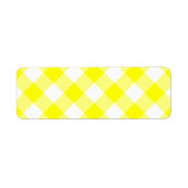 Geel en wit Gingham Etiket (Voorkant)
