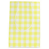 Geel en wit Gingham Medium Cadeauzakje (Achterkant)