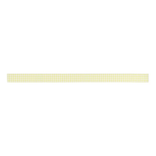 Geel en wit Gingham Pattern Ribbon Grosgrain Lint (Voorkant)
