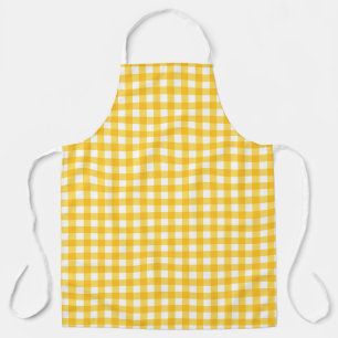 Geel en wit Gingham Pattern Schort