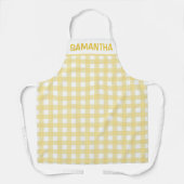 Geel en wit Gingham-spelpatroon Schort (Voorkant)