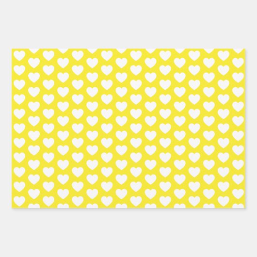 Geel en wit hart inpakpapier vel (Voorkant 2)