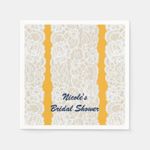 Geel en wit, heldere, elegante, rustige partij servetten