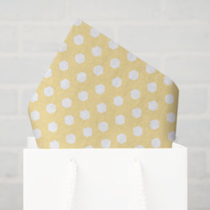 Geel en wit Honeycomb Patroon Tissuepapier