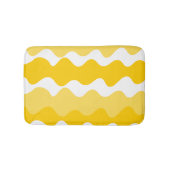 Geel en wit horizontaal golvend patroon badmat (Voorkant)