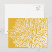Geel en wit koraal briefkaart (Voorkant / Achterkant)