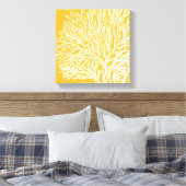 Geel en wit koraal canvas afdruk (Insitu (Slaapkamer))