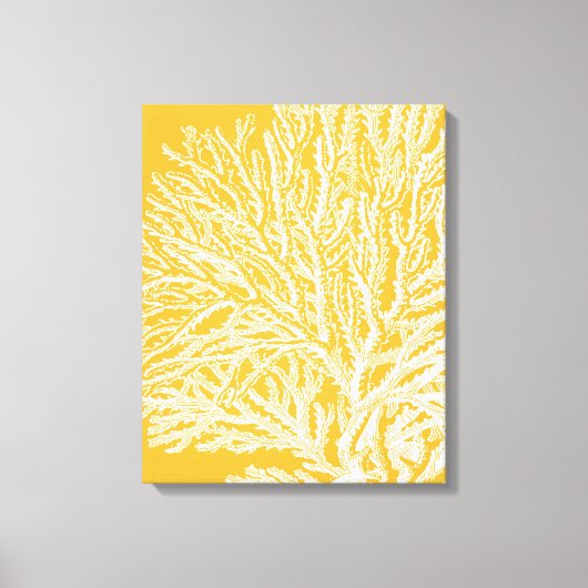 Geel en wit koraal canvas afdruk (Voorkant)