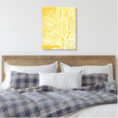 Geel en wit koraal canvas afdruk (Insitu (Slaapkamer))