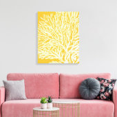 Geel en wit koraal canvas afdruk (Insitu (Woonkamer))