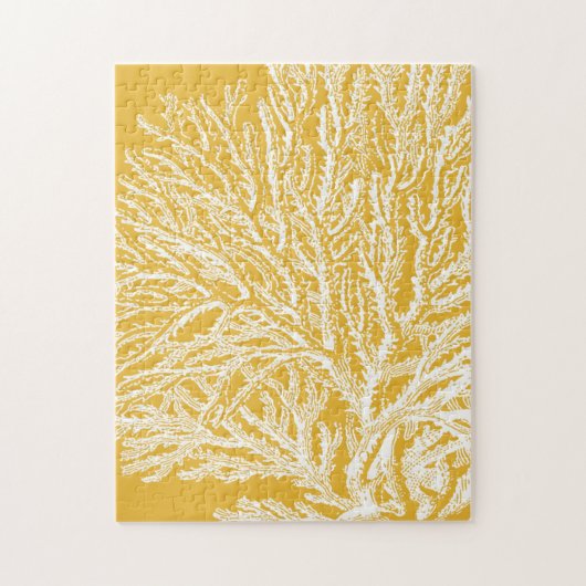 Geel en wit koraal legpuzzel (Verticaal)