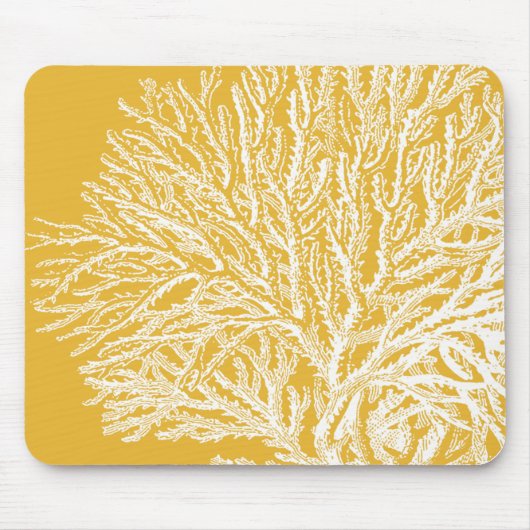 Geel en wit koraal muismat (Voorkant)