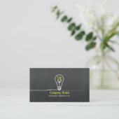 geel en wit lampglas logo ontwerp visitekaartje (Staand voorkant)