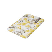Geel en wit Magnolia Blossom Waterverf Patroon Badmat (Gekanteld)