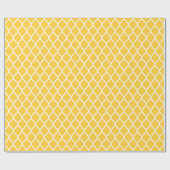 Geel en wit Marokkaans Quatrefoil Cadeaupapier (Vlak)