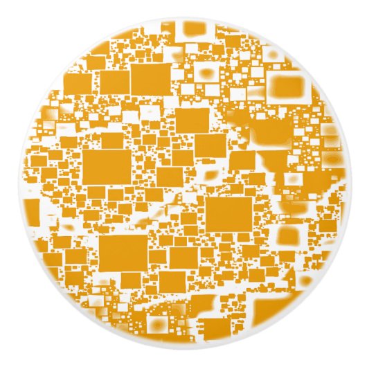 Geel en wit mini-teelontwerp keramische knop (Voorkant)