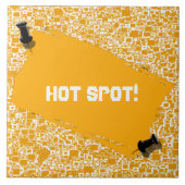 Geel en wit mini-teelontwerp tegeltje (Voorkant)