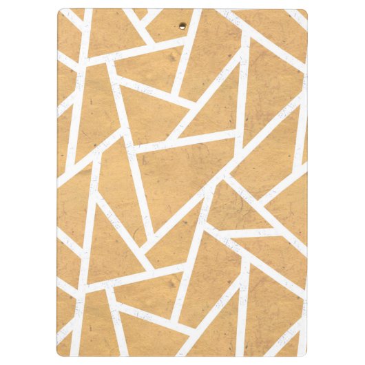 Geel en wit mozaïekpatroon klembord (Achterkant)