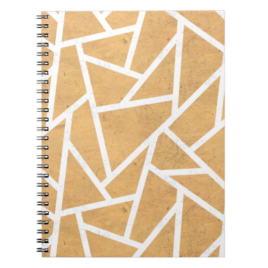 Geel en wit mozaïekpatroon notitieboek (Voorkant)