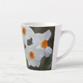 Geel en wit Narcissus Floral Latte Mok (Rechts)