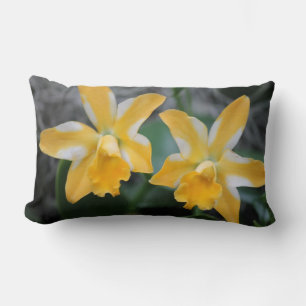 Geel en Wit Orchidee Lumbaal Kussen